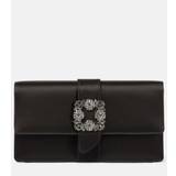 Manolo Blahnik Capri embellished satin clutch - black - One size fits all
