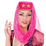 Widmann 25013 – haremhatt med slöja av filt, rosa, orientalisk, hatt, huvudbonad, tillbehör, karneval, temafest