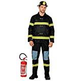 W WIDMANN 21360 Widmann – kostym brandman, topp, byxor och hjälm, uniform, räddningstjänst, yrke, temafest, karneval, karneval, män, flerfärgad, XXL