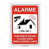 AUA SIGNALETIQUE - Privat egendom under videolarm övervakning 24 timmar/24-150 x 210 mm, PVC 1,5 mm