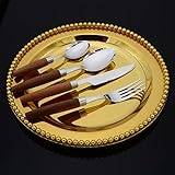 Trähandtag bestickset för 9 personer: 36-delade kniv-, gaffel- och skedsamling från Elegant Life - Diskmaskinssäker och elegant matsalsset