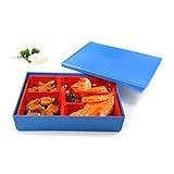 Hdbcbdj Lunchbox Bento Box japansk stil Mat Container Stainless Steel Lunch Box Snack Food Containers (Color : Blu)