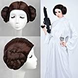 Wig for Princess Leia Organa Solo Cosplay Huvudbonader Star Wars Cos Browm Double Braid Peruk Halloween Carnival Cos Fancy Accessoarer Hot