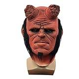 Hworks Hellboys mask latex hel ansiktsmask cosplay kostym rekvisita för halloweenfest