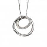 Fiorelli Silver Circle Spiral Design Cubic Zirconia Plain Silver Pendant P4655C