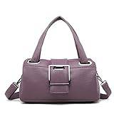 jonam Axelväska Kvinnor Casual Tygkassar Kvinnlig handväska, Stor Big Axelväska För Kvinnor, Tote Ladies Vintage Läder Crossbody Bag (Color : Purple)