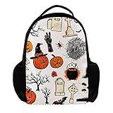 ghost wood halloween ryggsäck för kvinnor och män, skolresor arbete ryggsäck, flerfärgad, 27.5x13x40cm, Ryggsäckar