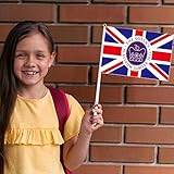 2022 Queen Platinum-jubileum 15 st handvinkande flaggor Union Jack Stick flagga mini brittisk handhållen flagga för firande drottningens platina jubileum kungliga evenemang festdekorationer