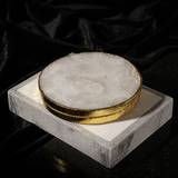 White And Gold Crystal Coaster Set Of Two
