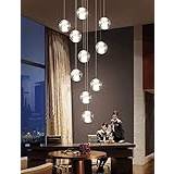 10 bollar LED-ljuskrona med dubbel trappa, ljuskronor i flera glas Modern hängande ljuskrona, kreativ restaurang ljuskrona Pendellampor i nordisk stil 40X120 cm (Färg: Vitt ljus)