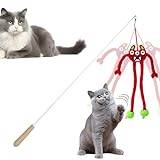 Cat Wand Leksaker, Cat Teaser Wand Leksaker | Cat Teaser Charmer Wand,Hudvänlig interaktiv kattleksaksstav för kattungar och katter som leker Botiniv