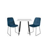 Venture Design Polar & Muce matgrupp Vit/blå 2 st stolar & bord 75 x 75 cm