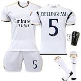 Madrid Real Bellingham Vinicius Modric,tröja Set, Fotbollströja Och Shorts, Fotbollströja for Vuxna, Kortärmade Tröja for Barn (23/24Home-Bellingham 5,XXL)