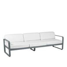 Fermob - Bellevie 3 Seater Sofa Off-White Cushions, Storm Grey - Soffor utomhus - Pagnon & Pelhaître