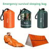 1pc Thermal Emergency Sleeping Bag, Waterproof Lightweight Survival Sleeping Bag, Portable For Camping, Hiking, Outdoor Emergency