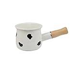 ASADFDAA Pan 500ml Mini Enamel Coffee Milk Pot With Wooden Handle Saucepan Cookware For Breakfast Oatmeal Cooking Gas Stove Induction