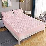 With Elastic Band mattress covers,Children'S Room Cartoon Printed Thickened Quilted Waterproof Urine Box Type Spring Fitted Sheets,Pink A,180cmx220cm+25cm (1pcs)