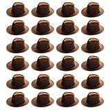 Childs Brown Indiana Jones Cowboy Western Fedora Explorers – perfekt för halloween maskeradhatt – 48-pack
