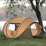 Pop Up-tält Instant Tält, 3-4 personer, campingtält för familj, enkelt vattentätt tält, lämpligt för 3 säsonger (Färg: Kaki)