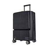 Resväska Aluminiumram vagn Bagage affärsreseväska på hjul resväska med bärbar datorväska (Color : Zipper Silver, Size : 20inch)