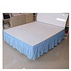 Sängkjol, sängkappa dubbel solid sängkappa elastiskt lakan hotell sängkläder sängöverdrag utan yta kupa ljus hem sängskydd (färg: blå, storlek: 200 x 200 x 40 cm)