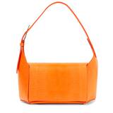 The Attico 7/7 Small lizard-effect leather shoulder bag - orange - One size fits all