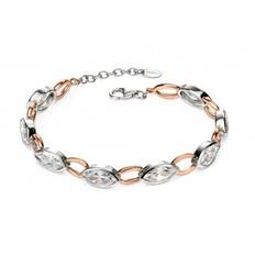 Fiorelli Silver Rose Gold Plated Clear Cubic Zirconia Marq Bracelet B4719C