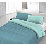 Italienska sängkläder naturlig färg påslakanset med dubbel ansikte enfärgad väska lakan och örngott Single Ottanio/Water Green
