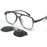 Polariserade magnetiska Clip On Pilot solglasögon & Anti blått ljus glasögon män kvinnor trendiga fyrkantiga svarta ramar glasögon