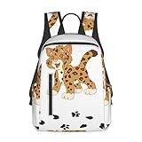 DEHIWI söt baby Jaguar vardaglig ryggsäck väska lätt laptopväska resa laptop ryggsäck för kvinnor män, Svart, One Size, kompakt