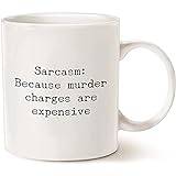 Sarcasm Because Murder Charges Are Expensive mugg, födelsedagspresent till din favoritmedarbetare, bra present till vänner vit 445 ml keramisk tekopp