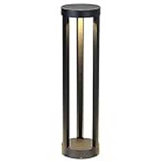 LED utomhuspelarlampor Elektrisk utvändig lampstolpe med matt svart finish Svart aluminiummaterial, stolplyktor för uteplats (15x20cm)
