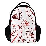 red heart scrawl ryggsäck för kvinnor och män, skolresor arbete ryggsäck, flerfärgad, 27.5x13x40cm, Ryggsäckar