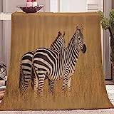JYDQM Flanellfilt 3D zebra djur fleecefilt soffsäng soffa för barn pojkar tonåringar tjock varm flerfärgad mjuk mikrofiber 130 x 150 cm