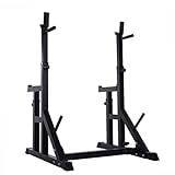 Drop Pads Weight Lifting Squat Rack Stand, Barbell Rack, Press Rack Stand Home Exercise Adjustable Weight Rack, Height Adjustable（220LB Capacity） Arm Bars (Black, One Size) (Black One Size)