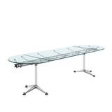 Herman Miller - Burdick Group Oval Table 91 x 304 x 91 cm, Bracket Polished Aluminium, Column White - Skrivbord