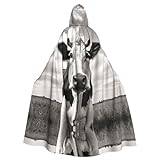 Hunddjur husdjur tass vampyr kappa för rollspel, majestätisk och bekväm outfit för halloween och temafester, ko i svart och vit3, en storlek