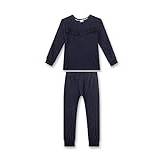 Sanetta flickpyjamas i frotté | Bekväm pyjamas för flickor lång. Nattlinne-set av supermjuk frotté. | Pyjamas-set, storlek, blå, 140 cm