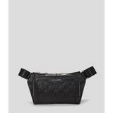 Karl Lagerfeld, K/loom Leather Bum Bag, Man, Black, Size: One size