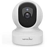 wansview WLAN IP-kamera, 2K övervakningskamera inomhus, 2,4 Ghz WiFi svängbar husdjurskamera, babymonitor med kamera, sekretessområde, tvåvägsljud, Q5 vit