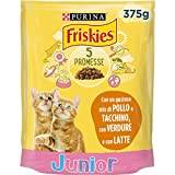 Friskies Junior CROCCHETTE för katten med kyckling, mjölk och tillagda grönsaker 375 g – paket med 12
