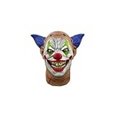 Ghoulish Productions - Krampy Clown, Clown Line, Robust latex mask, handmålade, Halloween, Carnival Parade, Kostymfest, En storlek vuxen