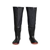 Hip Waders Förtjockade varma Hip Waders Boots för män, vattentäta 60 cm höga knä vadarstövlar, för fiske och jakt