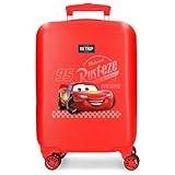 Joumma väskor, Disney bilar RD resa, kabinresväska, barnresväska, tillverkad av ABS, ett styvt och lätt material, dubbla hjul med flerriktad rotation, sidokombinationslås, röd, Röd, resväska