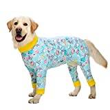 Big Dog baskläder Ren bomullsskjorta Pyjamas medelstora och stora hundar fyrbent Kläder Full Body Hög Stretch (Color : Blue unicorn, Size : 34#(30~39KG))