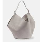 Khaite Lotus Medium suede tote bag - grey - One size fits all