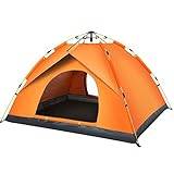 Camping Tent Large Automatic Quick-Opening Pop Up Outdoor Tent for Family Camping Hiking Travelling (Color : Blue) (Orange One Size)