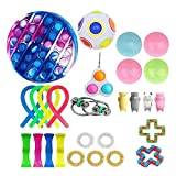 Fidget Pack Cheap Simples Dimple Figetget Toys B-30 P1 XINGJI 30 Pcs Fidget Toys Set Sensory Toys Pack for Kids Adults Relieves Stress and Anxiety Fidget Toy 