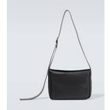 Jil Sander Flap leather messenger bag - black - One size fits all
