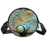 Animal Reptile Iguana crossbody väska messengerväska handväska för kvinnor, flerfärgad, 6.7x6.7x2.3 in, Sling ryggsäckar